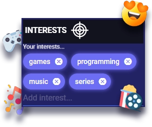 Select your hobbies and get matched with strangers